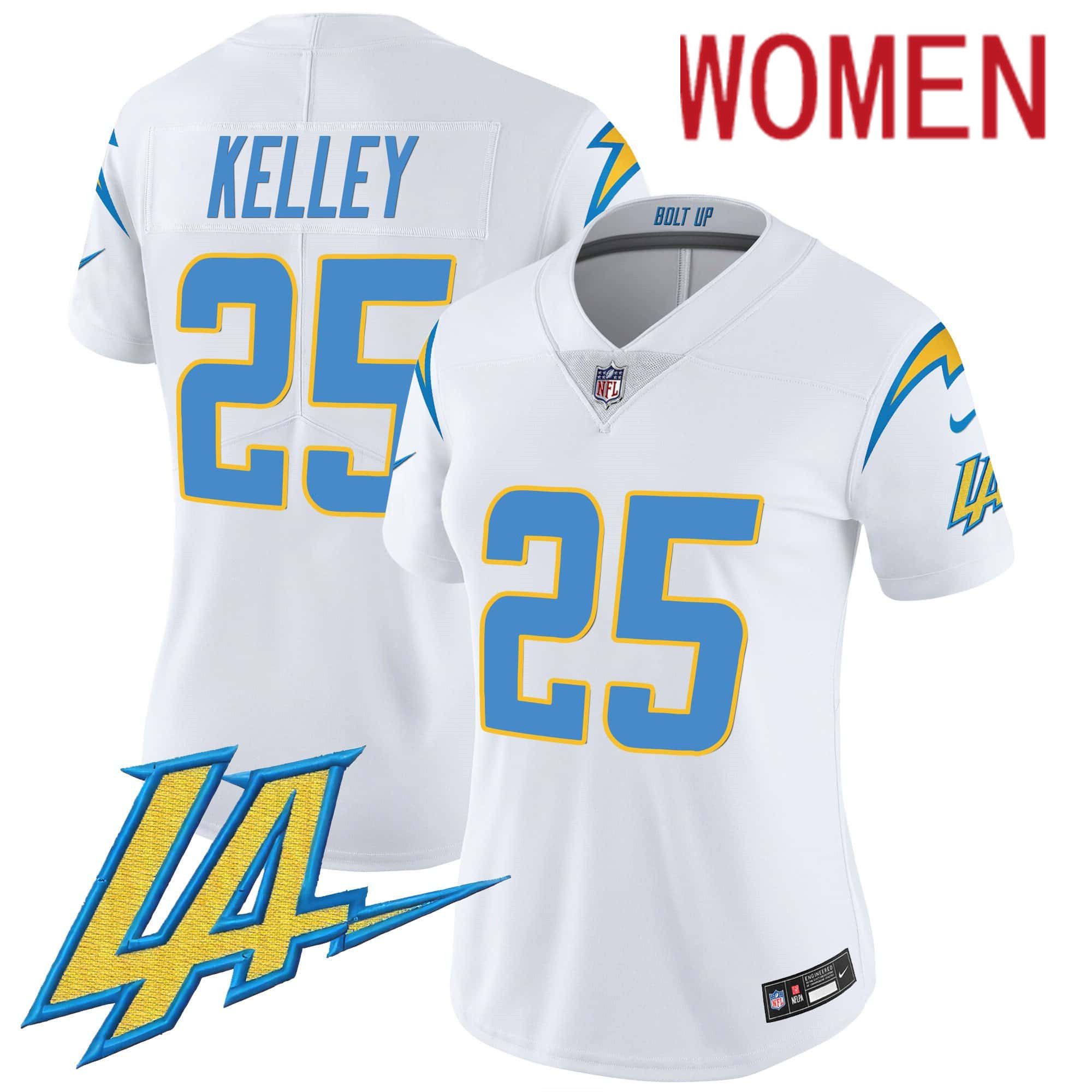 Women Los Angeles Chargers #25 Kelley White 2024 Nike Vapor Limited NFL Jersey